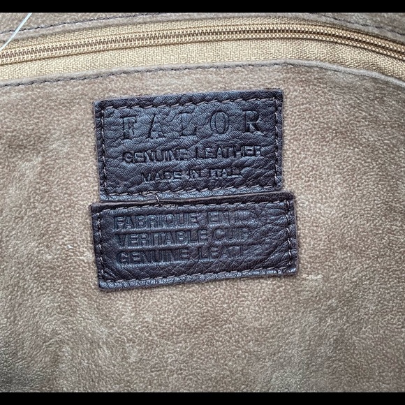 Falor Italian Leather Croc Print Large Bag Excellent Used Condition. - Picture 6 of 12